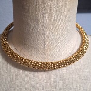 Elegant Goldtone Flexible Choker Necklace